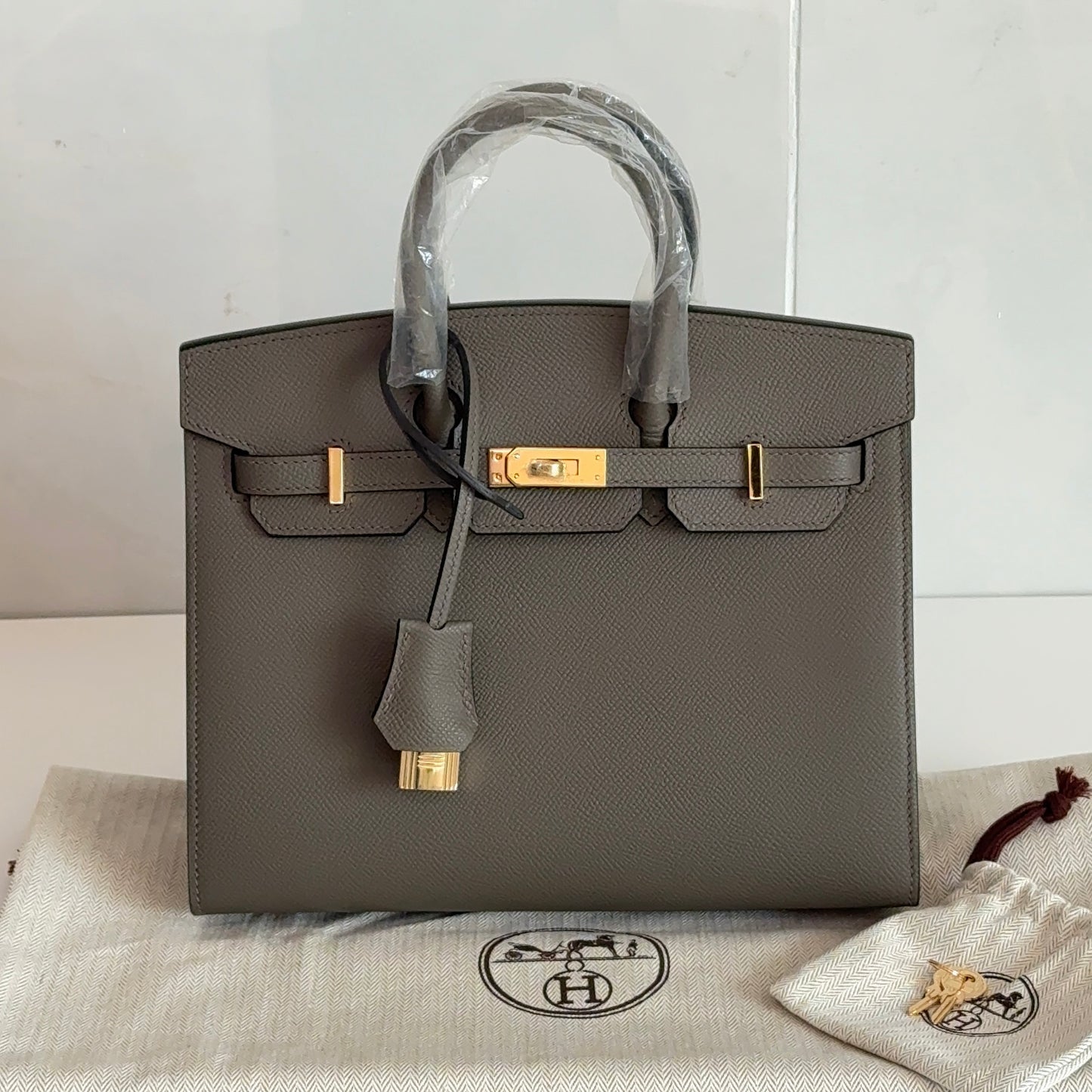 HMS Birkin 30 Gris Etain bag
