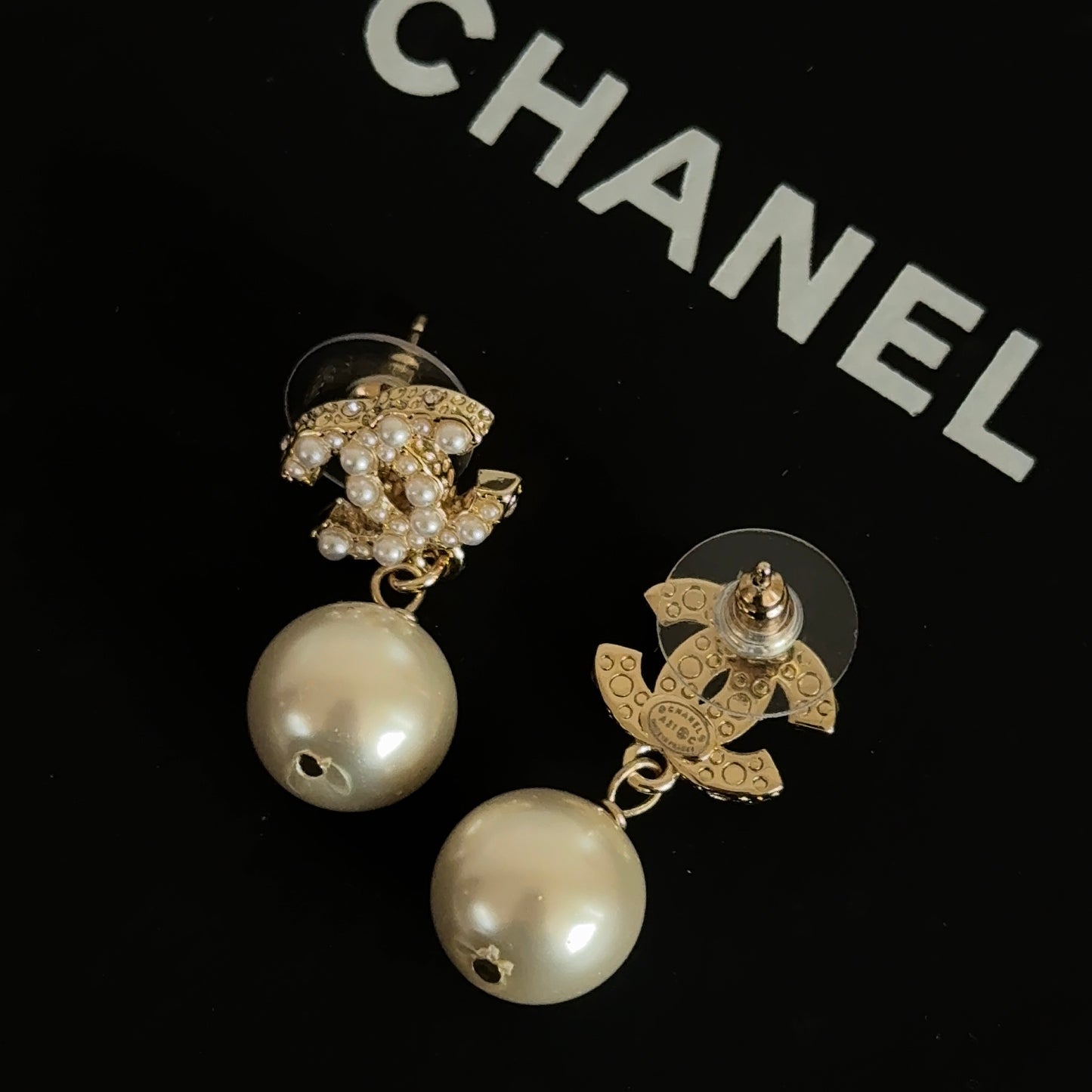 Chanel pearl earrings