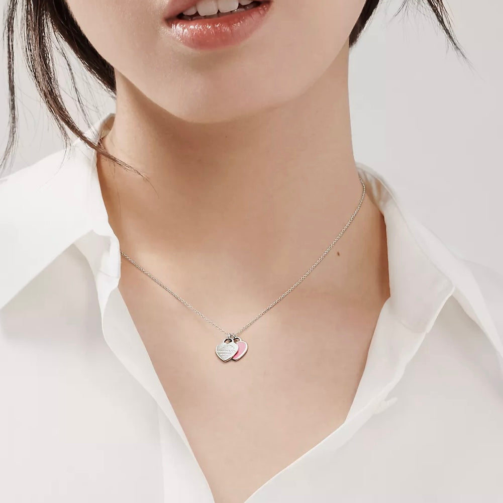 Tiffany Pink Double Heart Tag