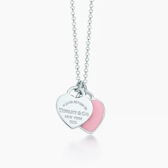 Tiffany Pink Double Heart Tag