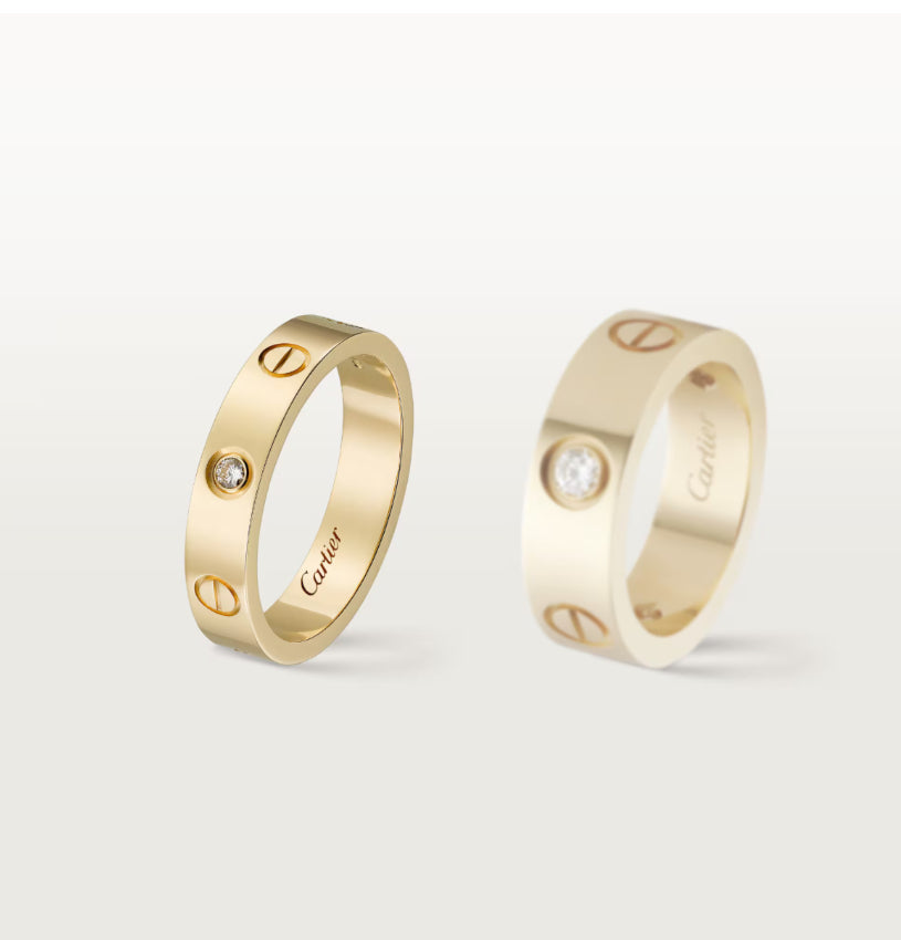 Love ring 4mm “ زركون واحد"