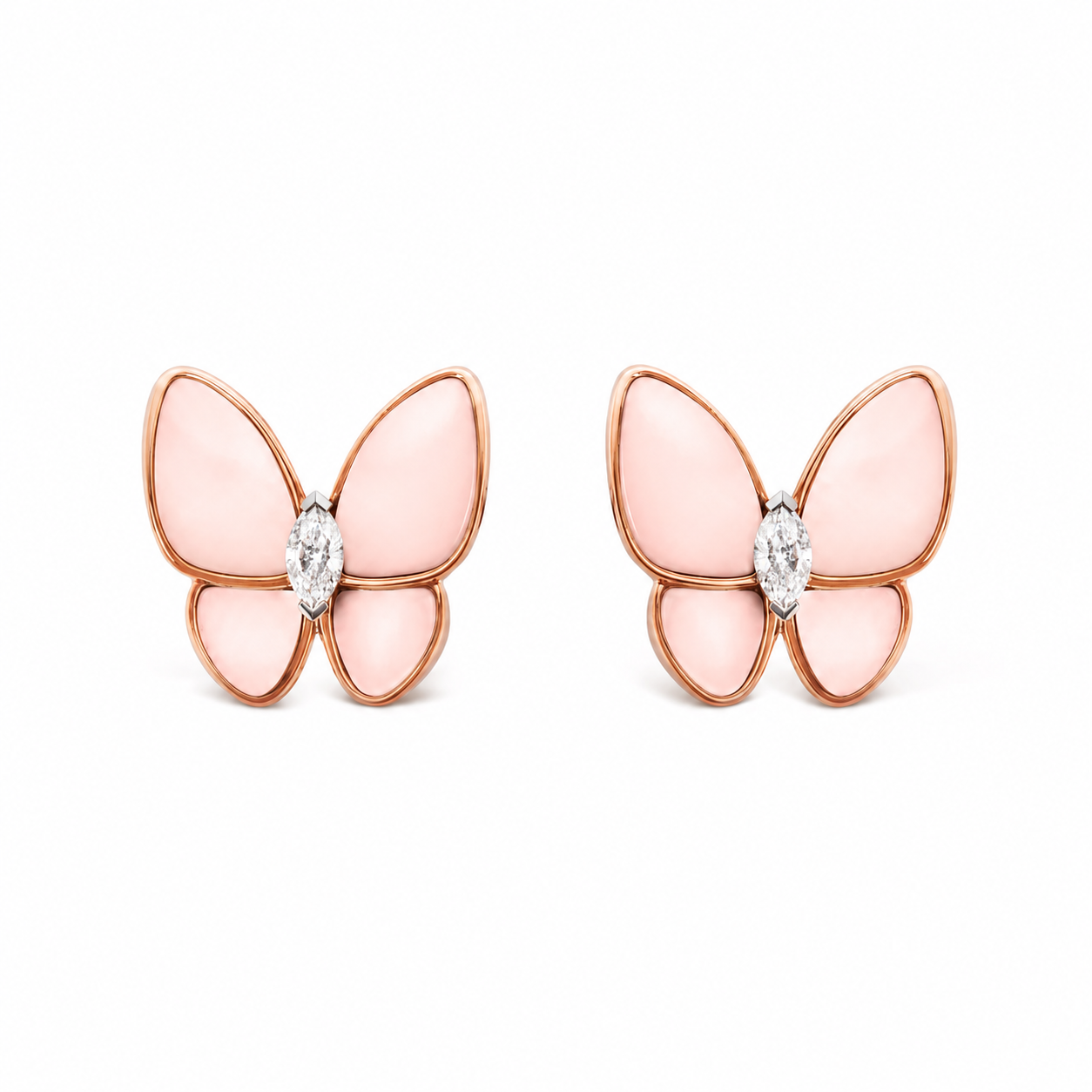 VCF Two Butterfly earrings
