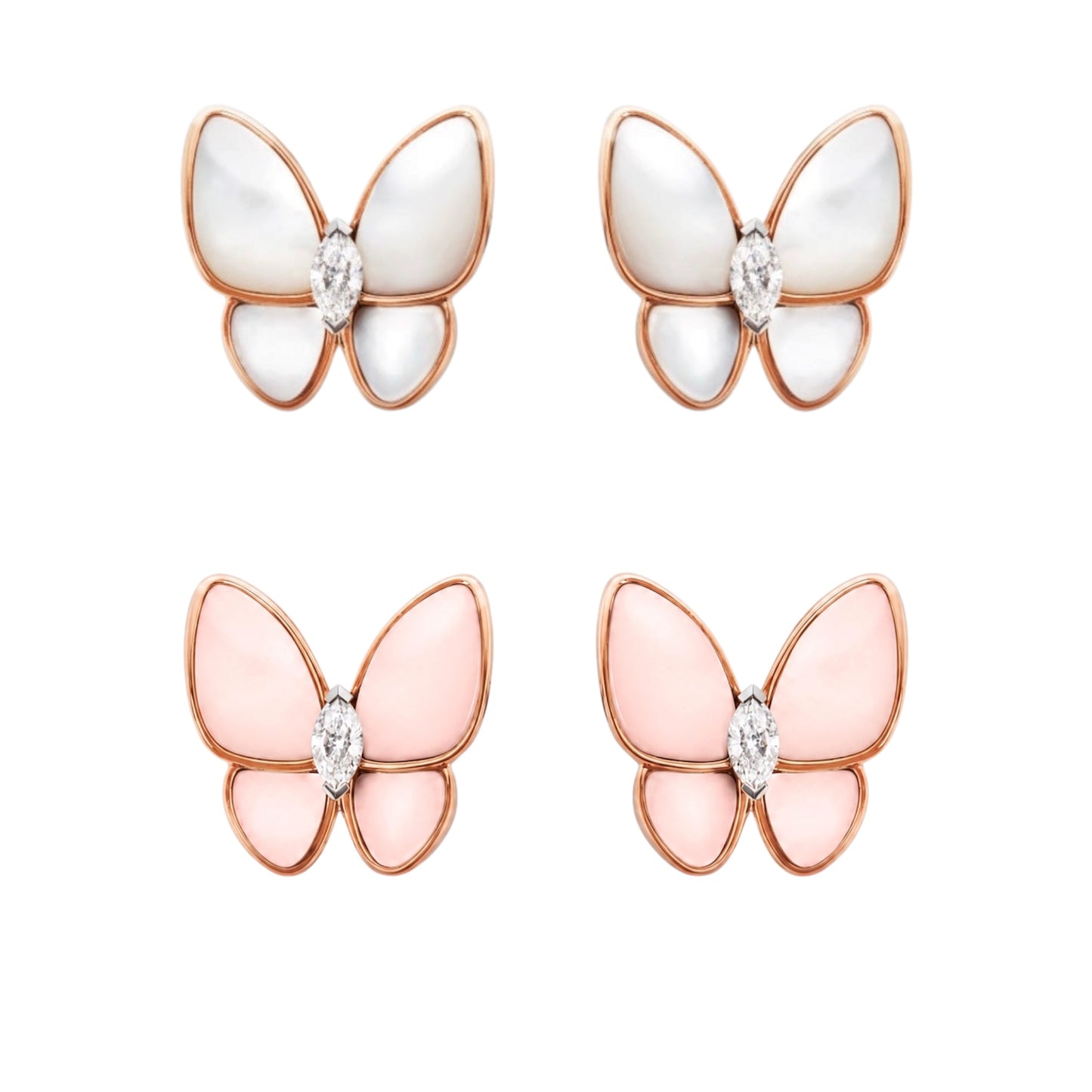 VCF Two Butterfly earrings