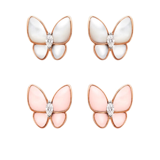 VCF Two Butterfly earrings