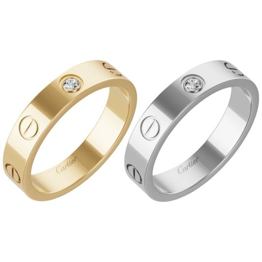 Love ring 4mm “ زركون واحد"